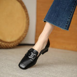 Small Leather Shoes Female British Wind 2025 Spring And Autumn New Coarse Heel Single Shoes One Foot Pedalle Shoes Women's Heel HZ0115