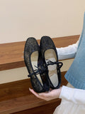Fairy Style French Gentle Evening Shoes Women's Shoes 2025 New Spring Mesh Breathable Square Mary Jane Single Shoes HZ0115