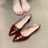 Pink Baotou Sandals Women 2025 New Bow After The Empty Fashion Pointy Shoes HZ0115