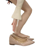 Small 5Cm High Rivet Tip Light-Mouthed Single-Shoe Women 2025 Summer New One-Legged Stubble Shoes Boat Shoes HZ0115