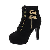 2025 New Large-Size Martin Boots Women Fashion Zip Side Zipper Ultra-High And Solid Color Small Short Boots HZ0115