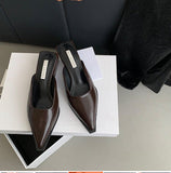 Design Sense Of Niche Bag Head Half Slippers Women Wear 2025 New Korean Version Of The Diamond Side Buckle Back Empty Single Shoes HZ0115
