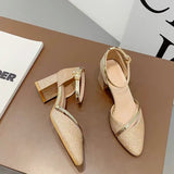 Single Shoes 2025 New Baotou Sandals Women's Summer Thick And Summer With Summer Bridesmaids High Heels Heels HZ0115