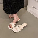 Slope Height Height Cross With Cold Slippers Fairy Shoes Fashion Wear 2025 New Summer Niche High-Heeled Sandals HZ0115
