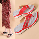 2025 New Sandals Women Metal Buckle Beach Net Red Flipper Women Summer Slope And Large Size Women Slippers HZ0115