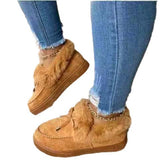 2025 Autumn And Winter Women's Cotton Boots Plus Thick Low Help To Keep Warm Wool Cotton Shoes Popular HZ0115
