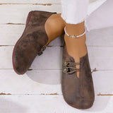 2025 Summer And Autumn New Soft Leather Flat Soles Women's Round Head Shallow One-Foot Pedal Large Size Women's Shoes HZ0115