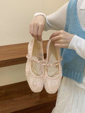 Fairy Style French Gentle Evening Shoes Women's Shoes 2025 New Spring Mesh Breathable Square Mary Jane Single Shoes HZ0115
