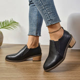 Large-Size 36-43-43-Yard Women's Shoes In The Spring And Autumn Of 2025 Pointed Thick Heel Deep Mouth Single Shoes Simple Heel Heel Shoes Women HZ0115