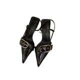 Small French Silver High-Heeled Shoes Bag Head Sandals Fairy Shoes 2025 New Spring And Summer Temperament Pointy Single Shoes HZ0115