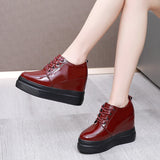 Inner Height Patent Leather Small Leather Shoes Heel Waterproof Table Single Shoes Spring Autumn Pine Women's Shoes With Deep Mouth Plus Velvet Naked Boots HZ0115