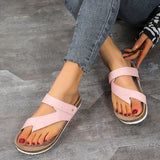 2025 New Summer Flat Sandals Beach Shoes Casual Slippers Round Head Toe Large Beach Shoes HZ0115