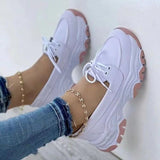 Large-Size Single-Shoe Women's Spring And Autumn New Round Head Thick Bottom Low Help With Flat-Bottomed Casual Sports Shoes Women HZ0115