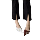 Sharp-Headed Little Shoes Women 2025 New Spring Fine Heel Low Heel Single Shoes French Fashion Kita And Mary Jane Women's Shoes HZ0115