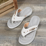 Spring And Summer Large-Size Clip Slippers Women's Slope And Thick-Soled Beach Shoes Flip-Flops HZ0115