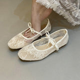 Fairy Style French Gentle Evening Shoes Women's Shoes 2025 New Spring Mesh Breathable Square Mary Jane Single Shoes HZ0115