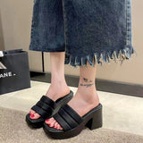 Pine Cake Thick Bottom Cool Slippers Women Wear 2025 Summer Fashion Niche Women's Shoes Design Feel Beach One-Word Drag Slope HZ0115