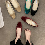 French Flat-Soled Bow Single Shoes Women 2025 New Spring Retro Grandma Shoes Ballet Shoes One Foot Stubble Shoes HZ0115
