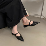 Women's Top Half Slippers Women Summer Wear Pointed Soft Leather Evening Shoes Gentle Fairy Wind Flat Bottom Of The Mole HZ0115