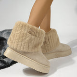 2025 Autumn And Winter New Large-Size Lady Thick Bottom Snow Boots Thick Bottom Cylinder Plus Velvet Warm HZ0115