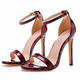 11 Cm Shallow Mouth With Sandals Sexy Leopard Round Head Large-Size Sandals Men Back String Performance High Heel Sandals HZ0115