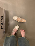 Flat Bottom Bao Head Half Slippers Women's Shoes Wear 2025 Spring And Summer French Mary Jane Half-Shoe Breathable Comfortable HZ0115