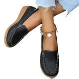 Single-Shoe Large-Size New Bean Shoes Women's 2025 Summer Round Head Flat Simple Casual Mother Shoes Lefu Shoes HZ0115