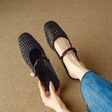 Great Comfort~ Low Heel Woven Hollow Breathable Bag Head Cool Slippers In The Summer Of 2025 HZ0115
