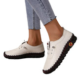 Fashion Single Shoes 2025 Autumn New Soft Back Hand Sewing Large-Size Casual Women's One-Legged Lazy Shoes HZ0115
