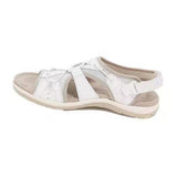 Women's Sandals 2025 Summer New Round Head Breathable Leisure Large-Size Flat-Bottomed Beach Women's Flat Bottom Comfortable HZ0115