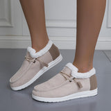 Women's Large Autumn And Winter New Thick Bottom Plus Velvet Thick Warm Cotton Shoes Casual Flat Cotton Shoes HZ0115