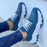 2025 New Thick-Soled Lace Sports Casual Shoes Women's Large Size Low-Top Single Shoes Women's Casual Shoes HZ0115