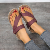 2025 New Summer Flat Sandals Beach Shoes Casual Slippers Round Head Toe Large Beach Shoes HZ0115