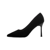 Spring And Autumn 2025 New Fashion Black High Heels Women's Fine Heel 10Cm Sexy French Girl Little Single Shoes HZ0115