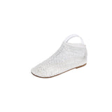 Round Head Beach Sandals Women Wearing Hollow Water Drill A Foot Pedal Breathable Mesh Sandals Women Low Help Cool Boots HZ0115