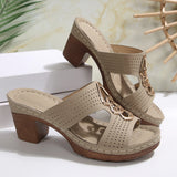 2025 New Slope And Thick-Soled Slippers Women's Shoes Thick Heel Thick-Sed Fish Mouth Type Slippers HZ0115