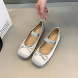 Gentle And Sweet Word With Bow Bean Shoes Female Flat Pig Nose Shoes Ballerina Single Shoes HZ0115