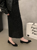 Spring 2025 New Retro Leopard-Print Metal Shallow Mouth Single Shoes French Temperament Velvet Head Tip Fine Heel High Heels HZ0115