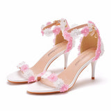 7 Cm With Light Mouth Fine Heel Sandals Bead Size Summer Sandals Wedding Dress High Heel Sandals HZ0115
