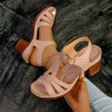 2025 Summer New Women's High-Heeled Thick-Soled Sandals Large Size Fish Mouth Coarse Heel With Slope Sandals HZ0115