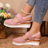 2025 New Bag Head One Word Tight Rope Thick Soles Empty Shoes Large Leisure Slope Sandals Women HZ0115