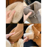 Buckle With Thick-Sleet Hair Edge To Keep Warm Cotton Shoes In The Long-Singed Snow Boots Women Winter Model HZ0115