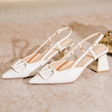 35-42 Yards Large-Size Women's Shoes 41 Fat Summer Thick Heel With Sandals Women's Pointed Korean Version Of Shallow Roman Shoes HZ0115