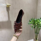 Sharp-Headed Little Shoes Women 2025 New Spring Fine Heel Low Heel Single Shoes French Fashion Kita And Mary Jane Women's Shoes HZ0115