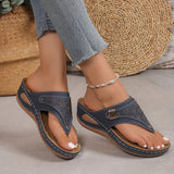 Large-Size Women's Shoes Casual Women's Slippers 2025 New Flat Bottoms Toe Slope And Comfortable Solid Sandals Women HZ0115