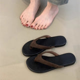 French 2025 Minimalist Toe Beach Vacation Cool Drag Color Flat Letter Slipper Women Wearing Summer Sandals HZ0115