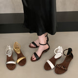 French Niche Design Feeling Low-Heeled Sandals Women 2025 Summer New Leopard Toe With Roman Shoes HZ0115