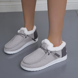 Women's Large Autumn And Winter New Thick Bottom Plus Velvet Thick Warm Cotton Shoes Casual Flat Cotton Shoes HZ0115