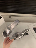 Slope Height Height Cross With Cold Slippers Fairy Shoes Fashion Wear 2025 New Summer Niche High-Heeled Sandals HZ0115