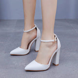 Coarse Heel Pointed Casual Women's Single Shoes 2025 New Spring Women's Shoes Shallow Foot Fashion Comfortable High Heels HZ0115